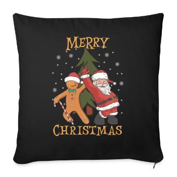 Joyeux Père Noël Costume Joyeux Noël - Housse de coussin décorative 45 x 45 cm - noir - Devant