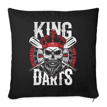 Retro Dart Motifs & Vintage Dartboard 180 Dart - Sofa pillowcase 17,3'' x 17,3'' (45 x 45 cm) - black - Front