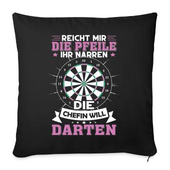 Retro Dartmotive & vintage Dartscheibe 180 Dart - Sofakissenbezug 45 x 45 cm - Schwarz - Vorne