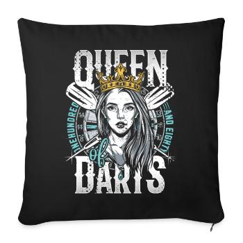 Retro Dartmotive & vintage Dartscheibe 180 Dart - Sofakissenbezug 45 x 45 cm - Schwarz - Vorne