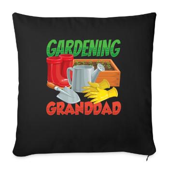 Jardinage Grand-père Jardinier Grand-père de jardin - Housse de coussin décorative 45 x 45 cm - noir - Devant