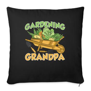 Jardinage Grand-père Jardinier Grand-père Jardin - Housse de coussin décorative 45 x 45 cm - noir - Devant