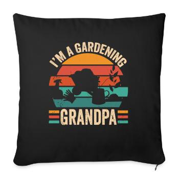 Je suis un jardinier grand-père jardinage jardin - Housse de coussin décorative 45 x 45 cm - noir - Devant