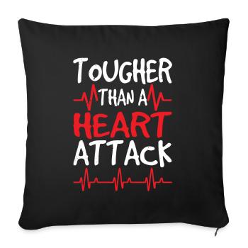 Harder than a heart attack Heart attack Heart attack - Sofa pillowcase 17,3'' x 17,3'' (45 x 45 cm) - black - Front