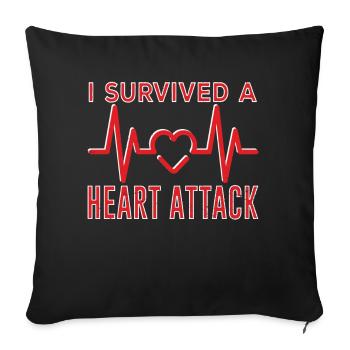 I survived a heart attack Heart attack - Sofa pillowcase 17,3'' x 17,3'' (45 x 45 cm) - black - Front