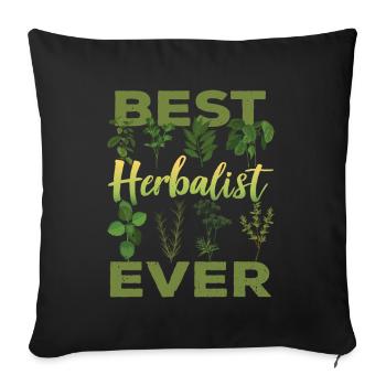Best Herbal Specialist Ever Herbs - Sofa pillowcase 17,3'' x 17,3'' (45 x 45 cm) - black - Front