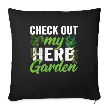 Voir mon jardin d’herbes aromatiques Herbes - Housse de coussin décorative 45 x 45 cm - noir - Devant