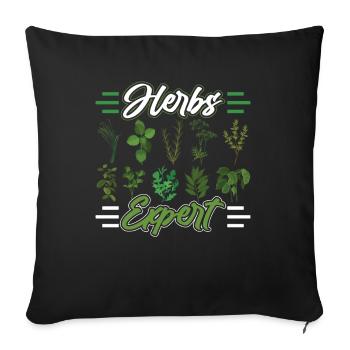 Herb Expert Herb Herb Herbes du jardin - Housse de coussin décorative 45 x 45 cm - noir - Devant