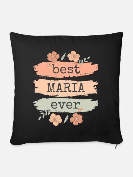 Maria Geschenk Name Geburtstag Sprüche - Sofakissenbezug 45 x 45 cm - Schwarz