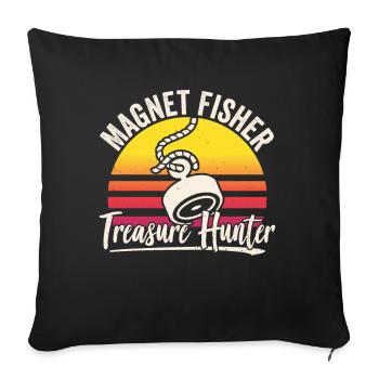Magnet Fisherman Treasure Hunters Magnet Magnetic Fishing - Sofa pillowcase 17,3'' x 17,3'' (45 x 45 cm) - black - Front
