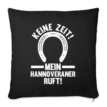 Pferd Reitsport Reiten Pferdesport Hannoveraner - Sofakissenbezug 45 x 45 cm - Schwarz - Vorne