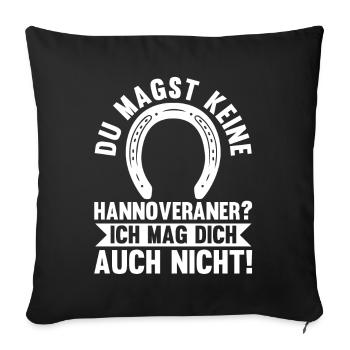 Pferd Reitsport Reiten Pferdesport Hannoveraner - Sofakissenbezug 45 x 45 cm - Schwarz - Vorne