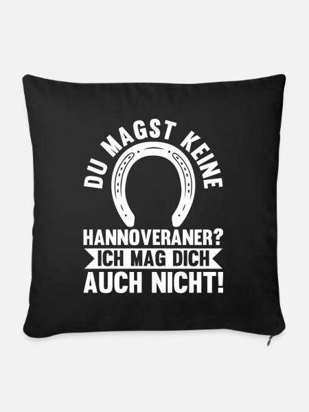 Pferd Reitsport Reiten Pferdesport Hannoveraner - Sofakissenbezug 45 x 45 cm - Schwarz