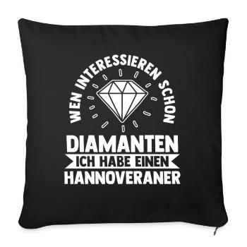 Pferd Reitsport Reiten Pferdesport Hannoveraner - Sofakissenbezug 45 x 45 cm - Schwarz - Vorne