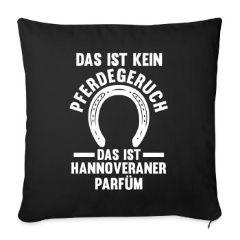 Pferd Reitsport Reiten Pferdesport Hannoveraner - Sofakissenbezug 45 x 45 cm - Schwarz - Vorne