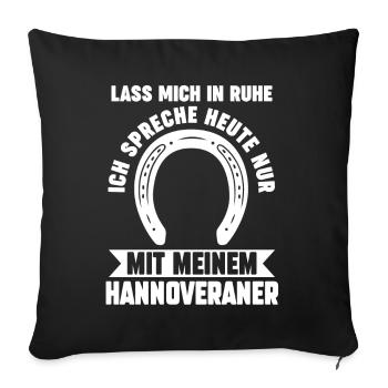 Pferd Reitsport Reiten Pferdesport Hannoveraner - Sofakissenbezug 45 x 45 cm - Schwarz - Vorne