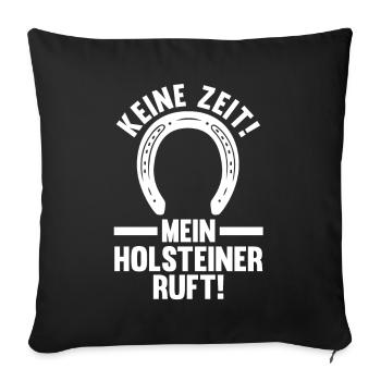 Pferd Reitsport Reiten Pferdesport Holsteiner - Sofakissenbezug 45 x 45 cm - Schwarz - Vorne