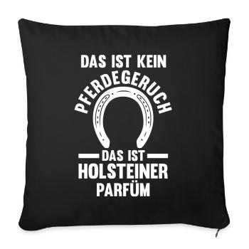 Pferd Reitsport Reiten Pferdesport Holsteiner - Sofakissenbezug 45 x 45 cm - Schwarz - Vorne
