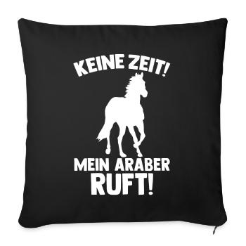 Pferd Reitsport Reiten Pferdesport Araber - Sofakissenbezug 45 x 45 cm - Schwarz - Vorne