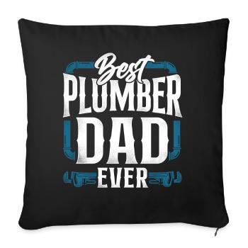 Plumbing Plumber Dad Vintage Best - Sofa pillowcase 17,3'' x 17,3'' (45 x 45 cm) - black - Front