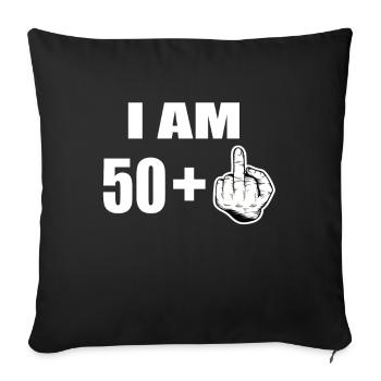 51e anniversaire - Housse de coussin décorative 45 x 45 cm - noir - Devant