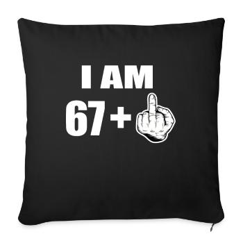 68th birthday - Sofa pillowcase 17,3'' x 17,3'' (45 x 45 cm) - black - Front