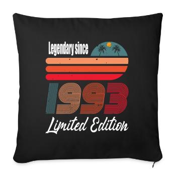 30e anniversaire né en 1993 Légendaire depuis 1993 - Housse de coussin décorative 45 x 45 cm - noir - Devant