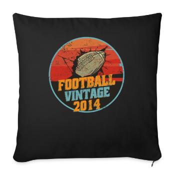 Joueur de football américain né en 2014 anniversaire - Housse de coussin décorative 45 x 45 cm - noir - Devant