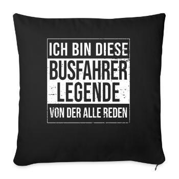 Bus-Fahrer Geburtstag geboren Legende Busfahrer - Sofakissenbezug 45 x 45 cm - Schwarz - Vorne