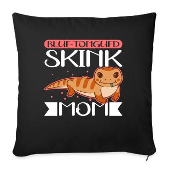 Bluetongued skink | Blue Tongued Skink Mom Gift - Sofa pillowcase 17,3'' x 17,3'' (45 x 45 cm) - black - Front