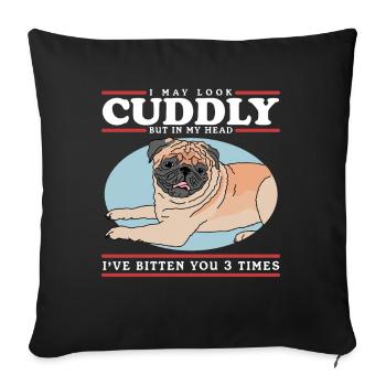 Pug Dogs Dog Owner Dog Owner Gift - Sofa pillowcase 17,3'' x 17,3'' (45 x 45 cm) - black - Front