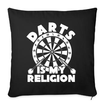 Dart Dartpfeil Dartboard Darts - Sofakissenbezug 45 x 45 cm - Schwarz - Vorne