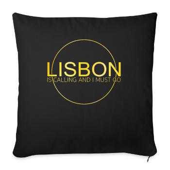 Lissabon Spruch - Sofakissenbezug 45 x 45 cm - Schwarz - Vorne