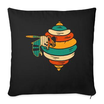 Beekeeping Retro Honey Beekeeping Beekeeper - Sofa pillowcase 17,3'' x 17,3'' (45 x 45 cm) - black - Front