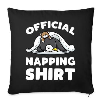 Official Nap Shirt Sleeping Penguin - Sofa pillowcase 17,3'' x 17,3'' (45 x 45 cm) - black - Front