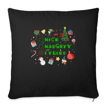 Sympa coquin j’ai essayé - Housse de coussin décorative 45 x 45 cm - noir - Devant