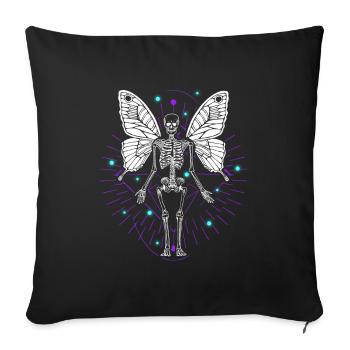 Skeleton Butterfly Dripping Skull Goth - Sofakissenbezug 45 x 45 cm - Schwarz - Vorne