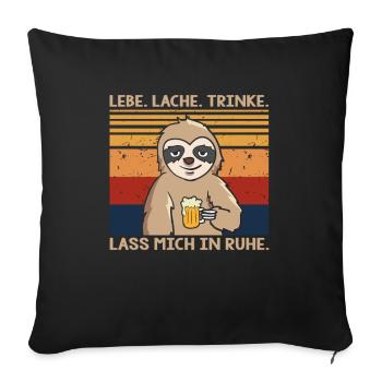 Rire en direct Laisse-moi tranquille Paresseux - Housse de coussin décorative 45 x 45 cm - noir - Devant