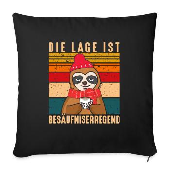 Die Lage Ist Besäufniserregend Faultier Punsch - Sofakissenbezug 45 x 45 cm - Schwarz - Vorne