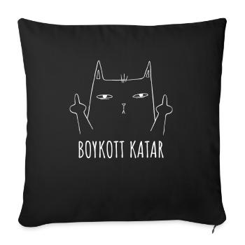 boycott qatar lustiger kater boykott katar - Sofakissenbezug 45 x 45 cm - Schwarz - Vorne