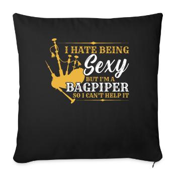 I'm A Bagpiper - Sofakissenbezug 45 x 45 cm - Schwarz - Vorne