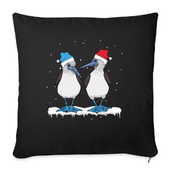 Blue-footed Christmas - Sofa pillowcase 17,3'' x 17,3'' (45 x 45 cm) - black - Front
