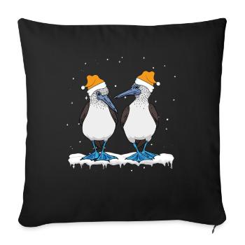 Blue-footed Christmas - Sofa pillowcase 17,3'' x 17,3'' (45 x 45 cm) - black - Front