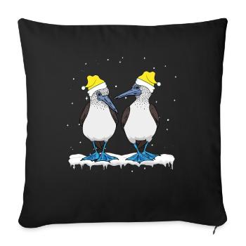 Seevögel Blaufußtölpel - Sofakissenbezug 45 x 45 cm - Schwarz - Vorne