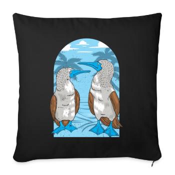 Seevögel Blaufußtölpel - Sofakissenbezug 45 x 45 cm - Schwarz - Vorne