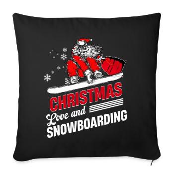 Boarder Snowboarder Christmas Love Snowbaord - Sofa pillowcase 17,3'' x 17,3'' (45 x 45 cm) - black - Front