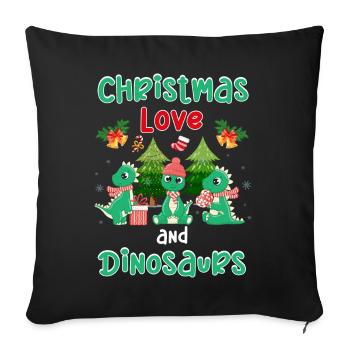 Dino Boy Boy Kids Christmas Love Dinosaur - Sofa pillowcase 17,3'' x 17,3'' (45 x 45 cm) - black - Front