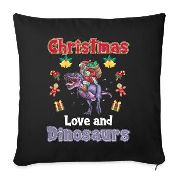 Dino Boy Boy Kids Christmas Love Dinosaur - Sofa pillowcase 17,3'' x 17,3'' (45 x 45 cm) - black - Front