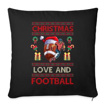 College Football Player Team Christmas Love - Sofa pillowcase 17,3'' x 17,3'' (45 x 45 cm) - black - Front
