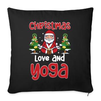 Yogini Yoga Meditation Weihnachten, Liebe und Yoga - Sofakissenbezug 45 x 45 cm - Schwarz - Vorne